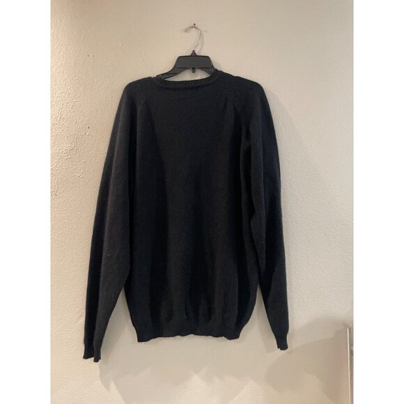 Embassy Row Black  2-ply 100% Cashmere Pullover Long Sleeve Sweater Men's size L - Picture 2 of 6